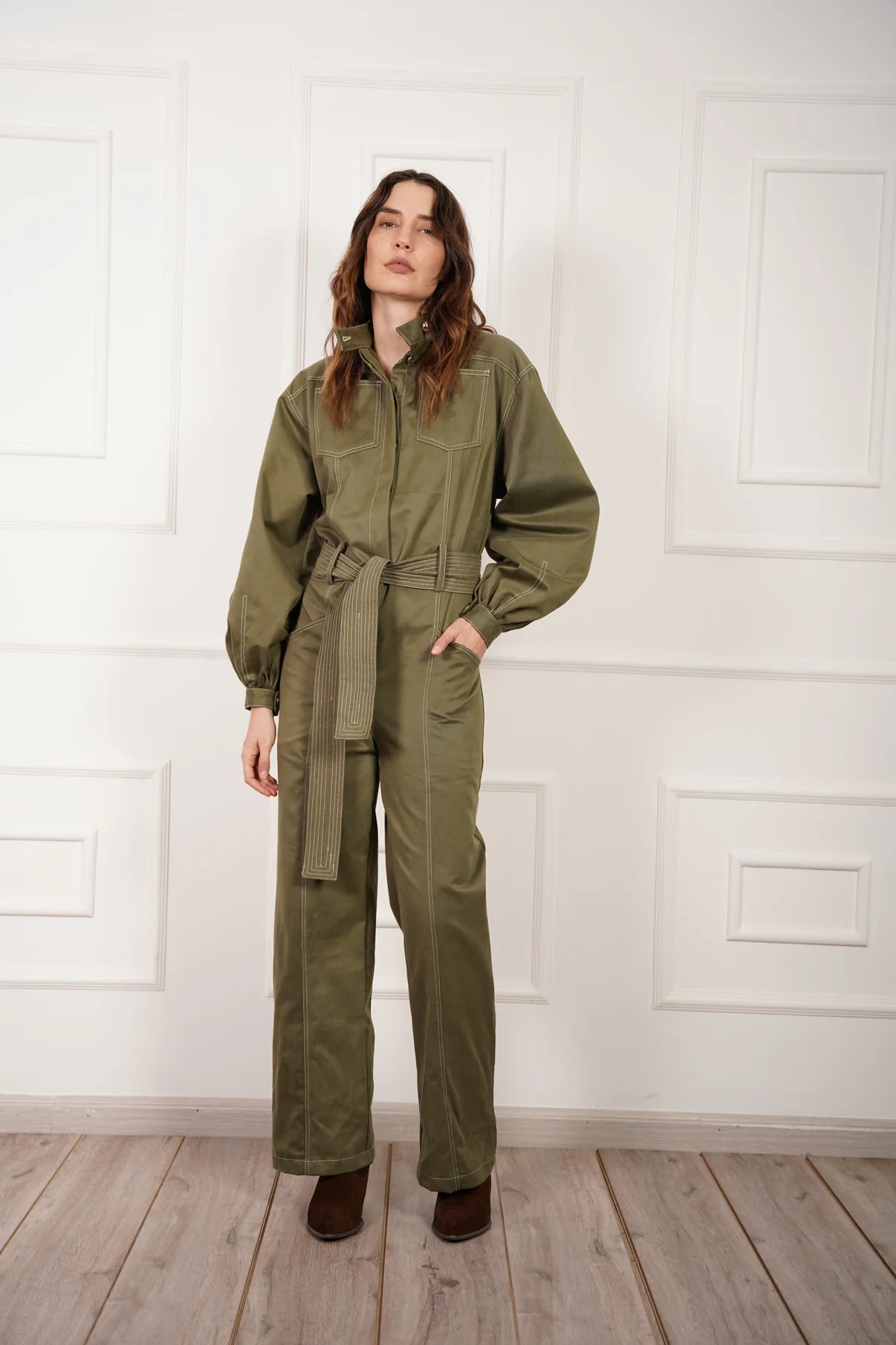 Cleo Jumpsuit - Olive Green