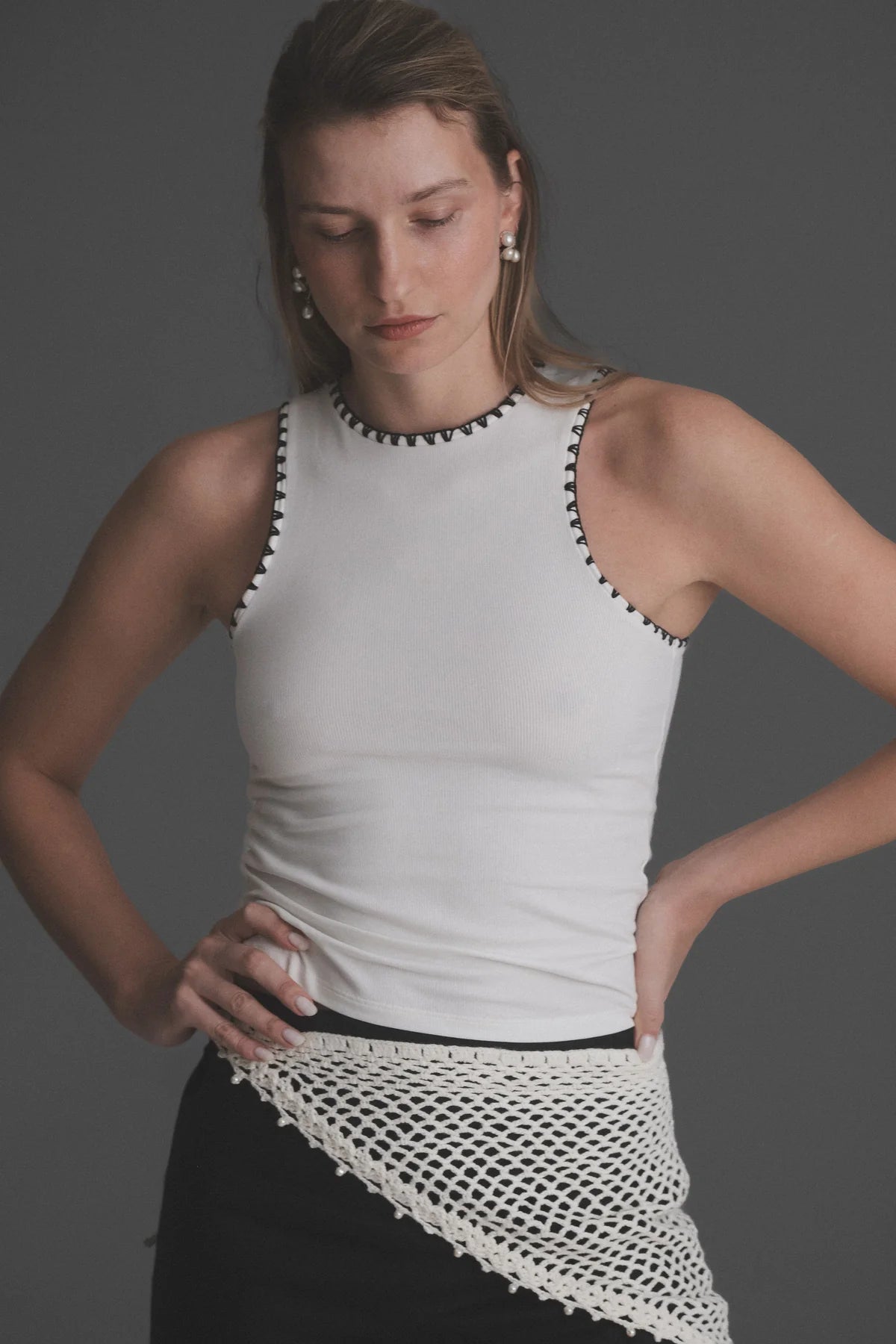 White Duale Top