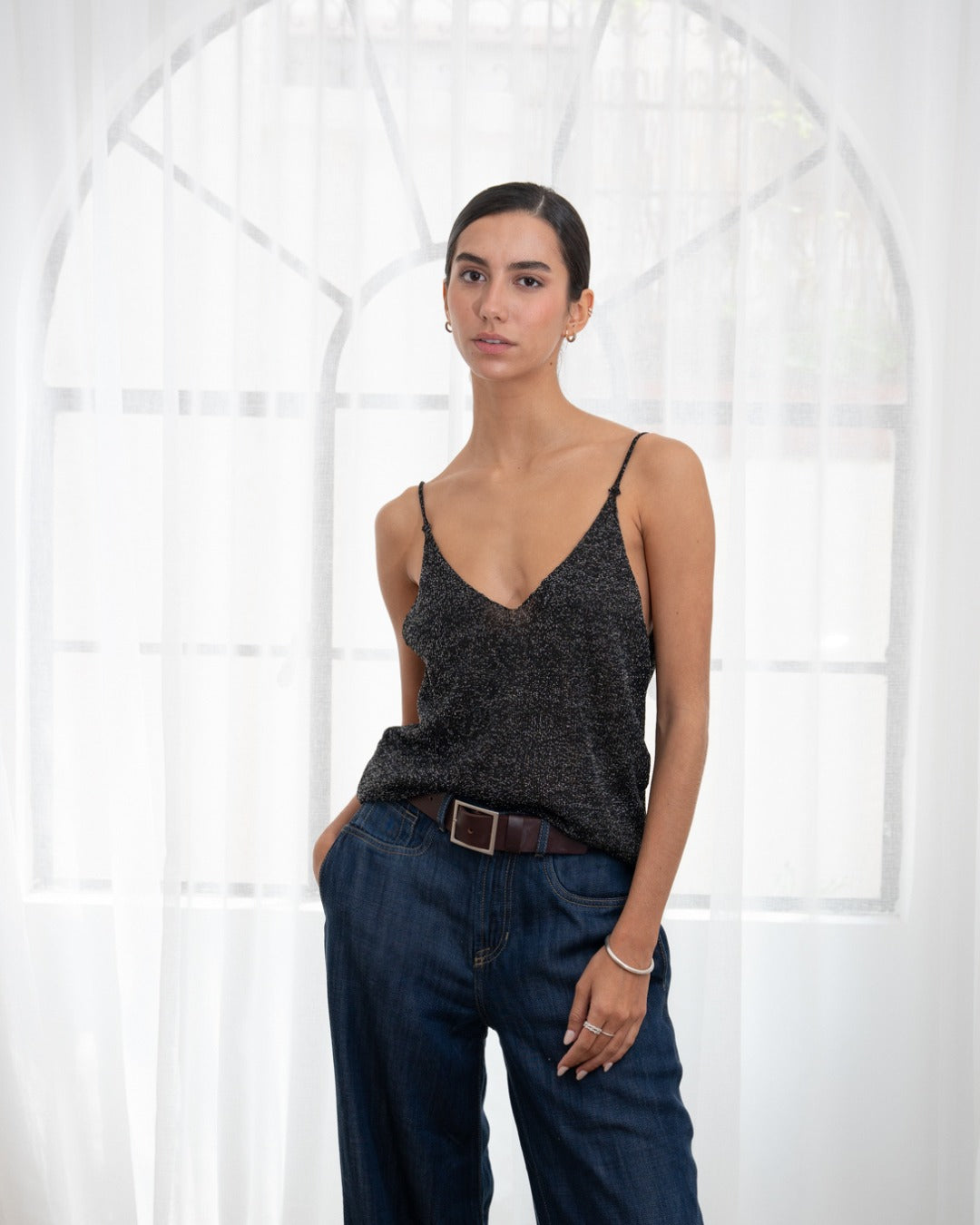 Libertad Top - Black Lurex