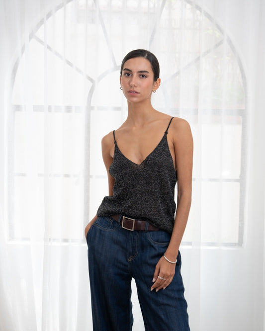 Libertad Top - Black Lurex