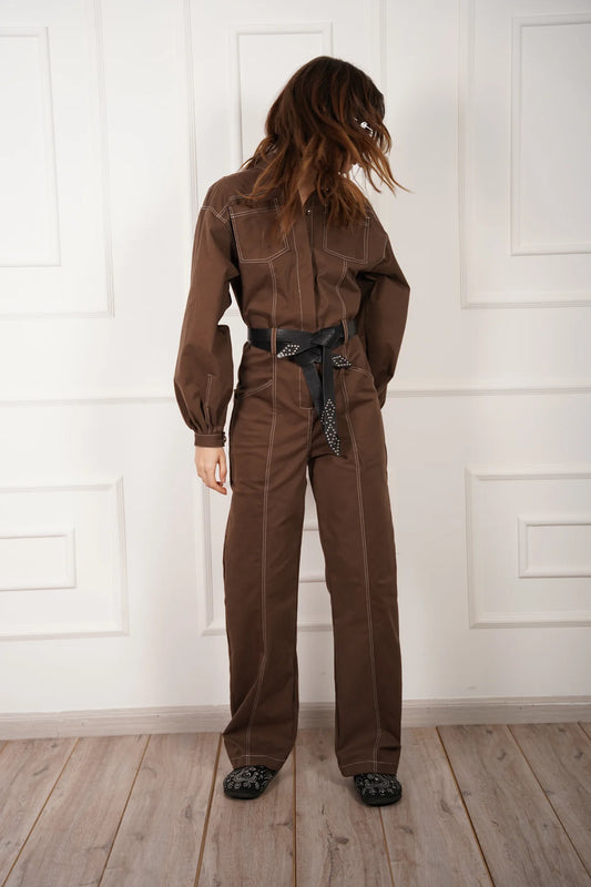 Cleo Jumpsuit - Brown