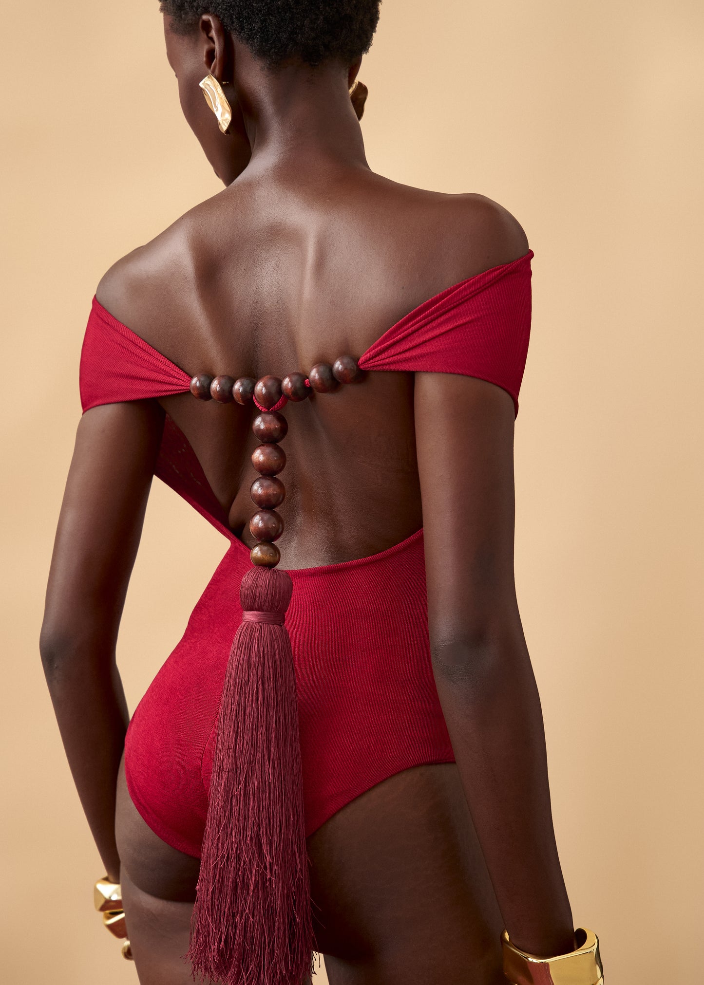 Tassel Bodysuit - Burgundy