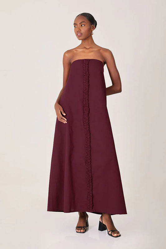 Braid Dress - Burgundy