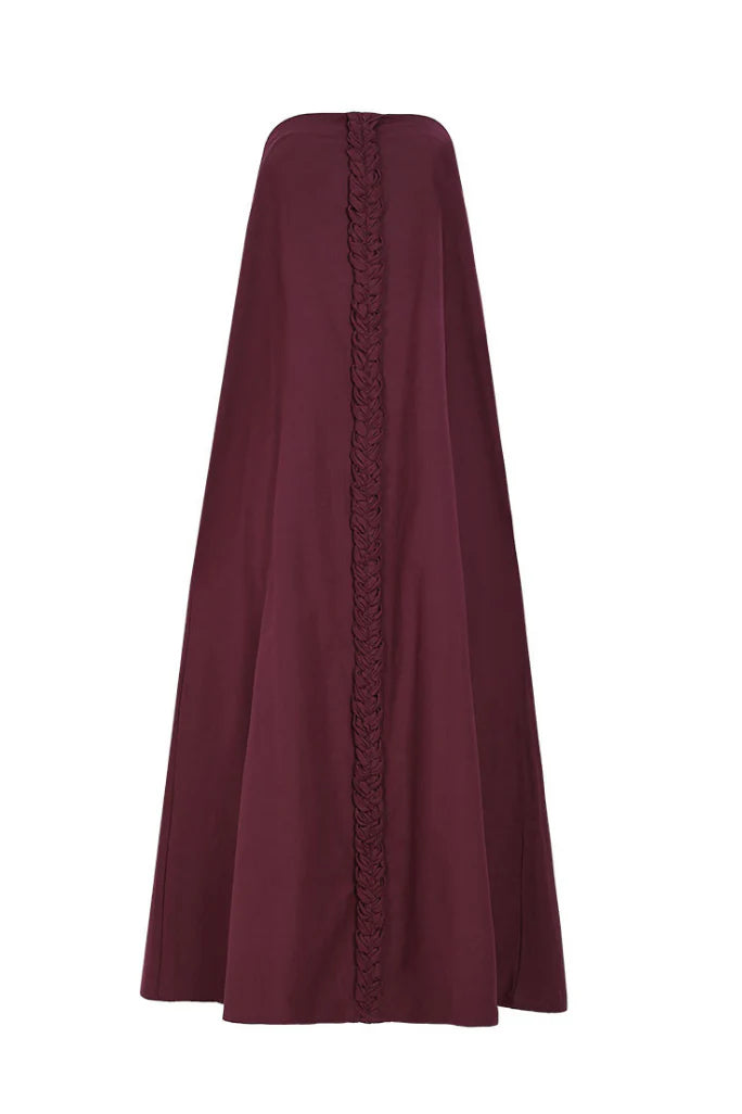 Braid Dress - Burgundy